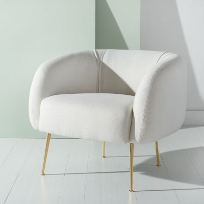 Alena Cream Gold Luxe Mid-Century Accent Chair