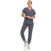 Hey Collection Womens Stretch V-Neck Jogger Scrubs Set, Medical Nursing Tops with Four Pocket Pants - 4 of 4