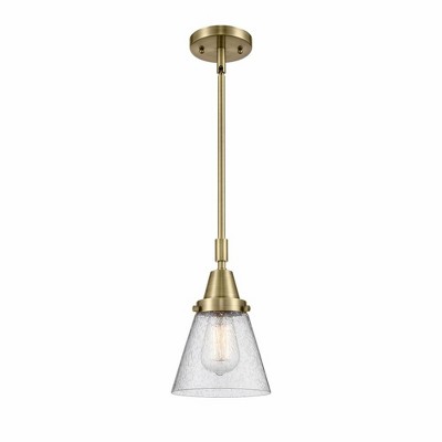 Cone - 1 Light Stem Hung Mini Pendant In Industrial Style-9.13 Inches Tall and 6 Inches Wide