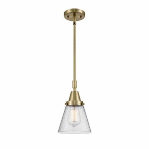 Cone - 1 Light Stem Hung Mini Pendant In Industrial Style-9.13 Inches Tall and 6 Inches Wide - 1 of 1