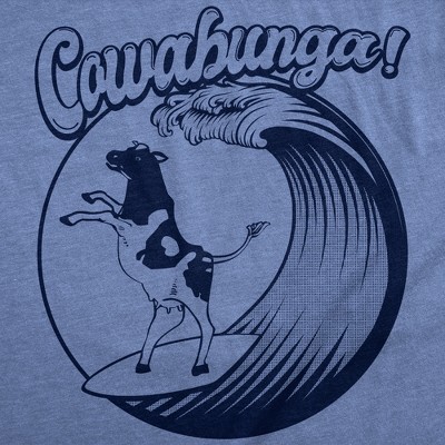 Мужские футболки Crazy Dog T-Shirts, Inc. Mens Funny T Shirts Cowabunga Sarcastic Cow Graphic Novelty Surfing Tee for Men - Crazy Dog Men's T Shirt for Animal Lovers Light Blue M — фото 2