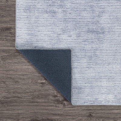 Gray 5' x 7' Flat Woven Reversible Synthetic Stripe Rug