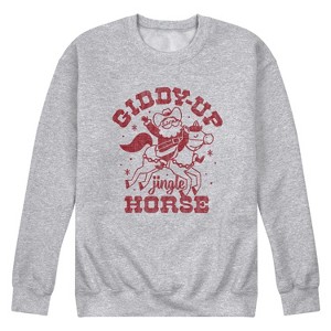 Men's - Instant Message - Giddy Up Jingle Horse Graphic Fleece Sweatshirt - 1 of 4