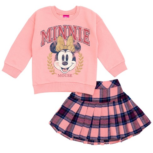 Disney Minnie Mouse Lilo & Stitch Girls Fleece Sweatshirt And Plaid Skirt  Little Kid To Big Kid : Target