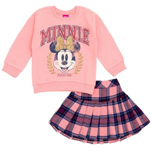 Disney Minnie Mouse Toddler Girls Pullover Fleece Hoodie T-shirt & Leggings  3 Pcs Outfit Set Blue / Gray / Red 2t : Target