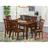 Dining Room Table Set with Chairs, Modern Kitchen Table & Chair Set, 6 Person Table Set, Sleek Finish - 2 of 4