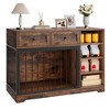 Dog Crate Furniture 47", Large Dog Crate with 2 Drawers and 4 Shelves, Wooden Heavy Duty Dog Crate, Decorative Dog Indoor Kennel Furniture Indoor - 3 of 4