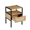 FONTOI 15.75" Rattan End Table with Drawer, Side Table for Living Room Bedroom, Brown&Black, 15.75"*21.26"*13.78" - 2 of 4