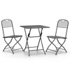 vidaXL 3 Piece Patio Dining Set Expanded Metal Mesh Anthracite - 2 of 4