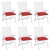 vidaXL Red Chair Cushions 6-Pack – Oxford Fabric Indoor/Outdoor Chair Pads 15.7"x15.7"x2.8" with Non-Slip Ties and Water-Resistant Finish - 4 of 4