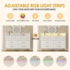 Dresser for Bedroom with LED Light, Charging Station, 8 Drawers, Open Space, Modern Wide Chest for Living Room Entryway Hallway - 3 of 4