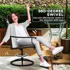 Patio Swivel Chairs Set of 2, High Back Patio Dining Chairs with All-Weather Mesh for Backyard, Lawn, Garden - 4 of 4