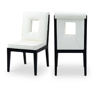 Meridian Furniture,Gwendolyn Vegan Leather Dining Side Chair, Set of 2 - 1 of 4