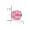 Black Bow Jewelry Sterling Silver Pink Enameled Hearts Bead Charm - 4 of 4