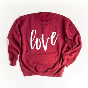 Simply Sage Market Women's Graphic Sweatshirt Love Cursive - 1 of 4