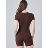 DOMETOUR Zippered One Piece jumpsuit Short Sports Yoga Jumpsuit for Women - 3 of 4