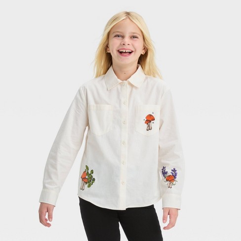 Girls' Harry Potter Herbology Denim Shacket - White : Target