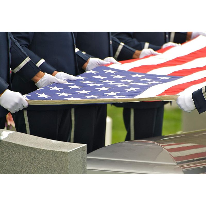 Juvale  5x9.5 American Casket Flag with Embroidered Stars for Veteran Burial, Patriotic Memorial Service, 4 of 10