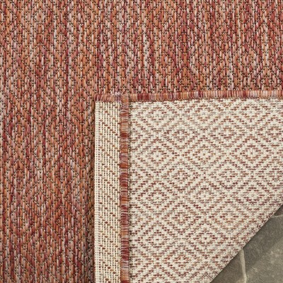 Safavieh Courtyard Red Square Synthetic Indoor/Outdoor Rug