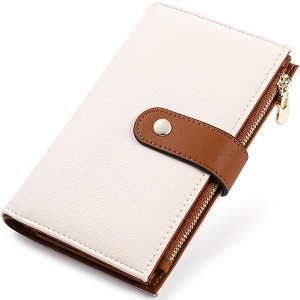 Generic Wallets RFID Blocking Leather Trifold Clutch Wallet Credit Card Holder Ladies Travel Wallet - 1 of 4