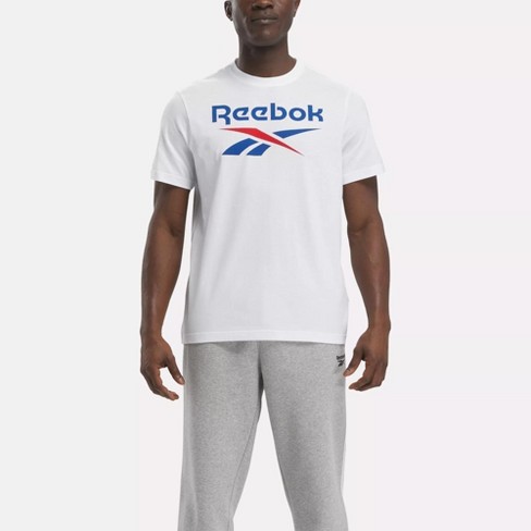 Reebok Apparel Men Reebok Identity Fleece Stacked Logo Pullover