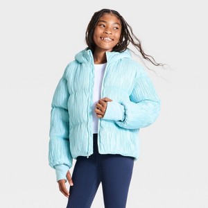 Girls' Puffer Jacket - All in Motion™ Blue XS : Target