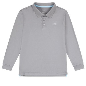 Memoi Boys Silky Soft Dri-Effect Moisture Wicking Long Sleeve Polo Shirt - 1 of 3