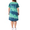 Agnes Orinda Women's Plus Size Tie Dye Trendy V Neck Round Hem Casual T-Shirt Dresses - 4 of 4