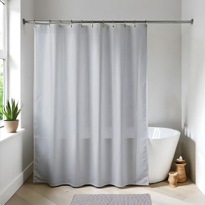 Evideco French Home Goods Extra Long Shower Curtain Liner Plastic 79"L x 71"W - 1 of 4