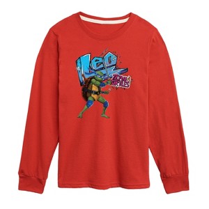 Boys' - Teenage Mutant Ninja Turtles - Leonardo AKA Leo Long Sleeve Graphic T-Shirt - 1 of 4