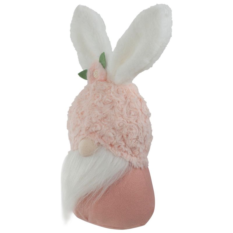 Northlight 14" Pink and White Easter and Spring Gnome Head with Bunny Ears, 4 of 6
