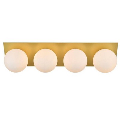 Elegant Lighting Jillian 4 light Brass and frosted white Bath Sconce