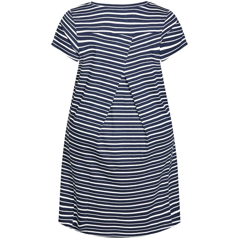 Women's Plus Size Hello Sunshine Stripe Dress - navy | ZIM & ZOE, 3 of 4