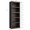 coucheta 3/5 Tier Farmhouse Bookcase, Tall Wooden Open Shelf Bookshelf with Sturdy Storage Open Display shelves, for Living Room, Bedroom, Office - 2 of 4