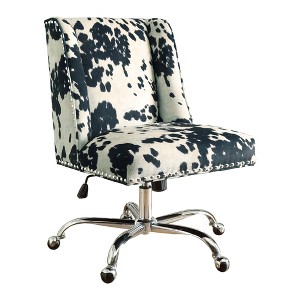 Draper Office Chair - Black Cow Print - Linon