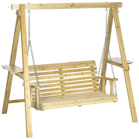 Wooden outdoor swing online chair