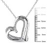 EVERLY JEWELRY | Sterling Silver Diamond Interlocking Heart Pendant with Chain - 3 of 4