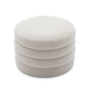 NicBex Modern 24.4" Round Storage Ottomans Small Footstools with Boucle Fabric for Bedroom and Living Room - 1 of 4