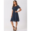 Allegra K Women's Square Neck Metallic Stars Ruffle A-Line Stretch Waist Midi Dress - 4 of 4