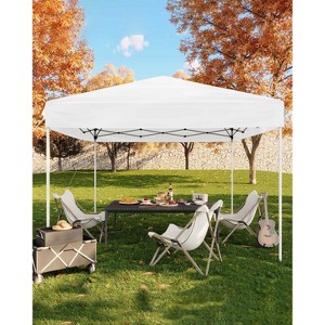 10x10 Heavy Duty Pop Up Canopy Tent Easy One-Person Setup with 3 Adjustable Heights, Perfect for Camping, Parties & Outdoor Events - 1 of 4