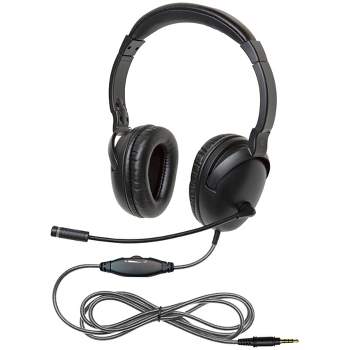 Califone NeoTech Plus 1017MT Premium, Over-Ear Stereo Headset with Gooseneck Microphone, 3.5mm Plug, Black