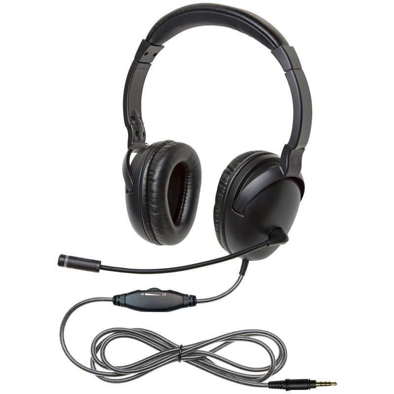 Califone NeoTech Plus 1017MT Premium, Over-Ear Stereo Headset with Gooseneck Microphone, 3.5mm Plug, Black, 1 of 4