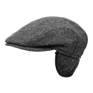 Wigens Men's Shetland Wool Slim Ivy Cap with Ear Flaps - 1 of 3