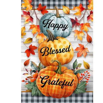 Briarwood Lane Fall Double Sided House Flag 40x28 For Outdoor Pumpkins and Stripes For Fall House Flag