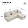 4-seat Modern L-shaped Corduroy Sofa,Sectional Indoor Furniture,Convertible Sleeper Couch with Pillows for Living Room,Apartment - 3 of 4