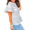 Women's Drop Shoulder Mixed Media Top - 2.7 AUGUST APPAREL - 3 of 4