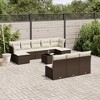 vidaXL Garden Sofa Set Brown, Cream White - 2 of 4