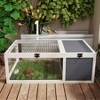 Gulches Gray Wood Tortoise House 39 Inch with Lamp Holder 3 Acrylic Windows 2 Waterproof Trays Lockable Top for Reptiles - 3 of 4