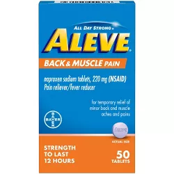 Aleve Naproxen Pain Reliver Back & Muscle Tablets - (NSAID) - 50ct