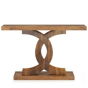 Resenkos Entryway Table, Console Sofa Table,39" Farmhouse Console Table Entryway Table with Geometric Base,Grey - 1 of 3